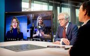 Koningin Máxima volgt via beeldbellen de webinar ‘Staat van het MKB 2020’. beeld ANP, Patrick van Katwijk