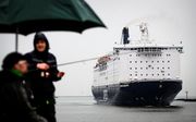 Een ferry uit Newcastle komt aan in IJmuiden. beeld ANP, SEM VAN DER WAL