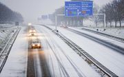 Sneeuw op de snelweg bij Zuidbroek, eerder in januari. beeld ANP