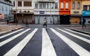 Stille straten in Sao Paulo. beeld EPA, SEBASTIAO MOREIRA