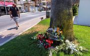 Bloemen voor het slachtoffer in Palma de Mallorca. beeld EPA, CATI CLADERA