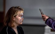 Russisch protest tegen gezichtsherkenningssoftware. beeld AFP, Yuri KADOBNOV