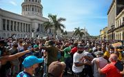 "We want liberty": Wij willen vrijheid. Cubaanse protesten op 11 juli. beeld ANP, Yamil Lage