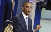WASHINGTON. De Amerikaanse president Obama wil dat het geweld tegen agenten direct stopt. beeld AFP, Yuri Gripas