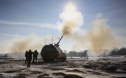 Kanonnen bulderen tijdens de internationale oefening Bison Drawsko in Polen. beeld Mediacentrum Defensie