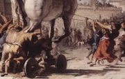 Het paard van Troje, Giovanni Domenico Tiepolo. beeld Wikimedia