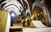 Een voormalige kerk in Arnhem is nu in gebruik als skatebaan.  beeld basilica-advies.nl