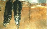 ”Op weg naar Emmaüs”. Schilderij van de Amerikaanse kunstenaar Janet Brooks-Gerloff (1992).
