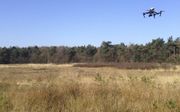 SELLINGEN. Een drone vliegt boven een natuurgebied in de buurt van het Groningse Sellingen. Het gebruik van drones voor natuurbeheer biedt perspectieven. beeld Regelink Ecologie & Landschap