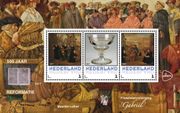 Het velletje met postzegels over de Reformatie. beeld PostNL