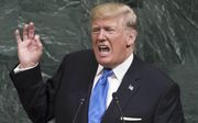 NEW YORK. De Amerikaanse president Trump waarschuwde gisteren Noord-Korea en Iran tijdens zijn eerste toespraak tot de Algemene Vergadering van de Verenigde Naties. beeld AFP, Drew Angerer