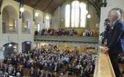 De gezamenlijke bijeenkomst van synodeleden van de GKV en NGK in Kampen op 11 november. beeld RD