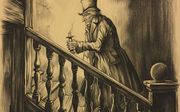 Pieck gaf Scrooge uit ”A Christmas Carol” van Dickens een prominente neus.  beeld Anton Pieck Museum