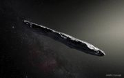 Artist’s impression van ‘Oumuamua, een object dat afkomstig is uit een ander sterrenstelsel.  beeld NASA