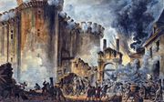 De Bestorming van de Bastille in Parijs, op 14 juli 1789, wordt gezien als het symbolische beginpunt van de Franse Revolutie. Schilderij van Jean-Pierre Houël (1789).  beeld Bibliothèque Nationale de France