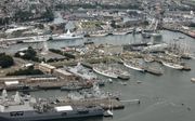 DEN HELDER. Een luchtfoto van Sail Den Helder in 2017. Er is ophef over mogelijke samenwerking tussen CU en PVV in de marinestad. beeld ANP, Dutchphoto