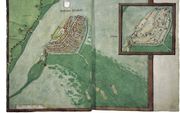 Kaart van Dordrecht uit de atlas van Jacob van Deventer. beeld ”Stedenatlas Jacob van Deventer"