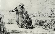 Ruth is een van de „geheilige gelovigen” die ds. Heemskerk in ”Geloof en vrucht” noemt. Tekening van Rembrandt. beeld Louvre, Parijs