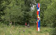 Langs de toekomstige snelfietsroute Amersfoort-Utrecht staan tien beelden die naar het werk van Mondriaan en Rietveld verwijzen. De kunst moet eraan bijdragen dat de route als fietssnelweg wordt ingericht. beeld Dirk Verwoerd