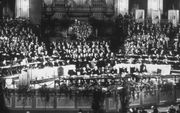 Oprichtingsvergadering van de Wereldraad van Kerken in 1948, in het Concertgebouw in Amsterdam. beeld Wereldraad van Kerken