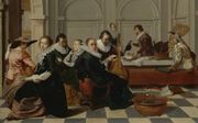 Musicerend gezelschap. Schilderij (olieverf op paneel), kopie naar Willem Corneliszoon Duyster. beeld uit besproken boek