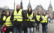 Betoging van ‘gele hesjes’ in Amsterdam. beeld ANP, Evert Elzinga