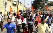 Radicale hindoes betogen in Bangalore. beeld EPA, Jagadeesh NV