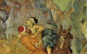Eén ding weet ik nog wel: aan de muur hing een afbeelding van het schilderij dat Van Gogh maakte over de barmhartige Samaritaan.  beeld Wikimedia