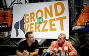 De initiatiefnemers van het protest van de bouw- en infrasector: ondernemers Arnold Tuytel (l.) en Klaas Kooiker (r.). beeld ANP, Robin van Lonkhuijsen