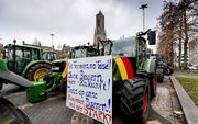 Bij het boerenprotest in Arnhem zijn ook boeren uit Duitsland aanwezig. beeld ANP