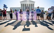 Anti-abortusprotest voor het Hooggerechtshof in Washington, maandag. beeld EPA