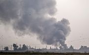 Aanvallen op doelen in de Syrische stad Tal Abyad, woensdag. beeld AFP, Bulent Kilic