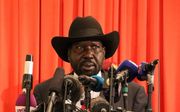 President Salva Kiir van Zuid-Sudan kondigde donderdag een nieuw uitstel van honderd dagen aan voor de vorming van een eenheidsregering. beeld AFP, Peter Louis