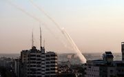 Palestijnse terroristen vuurden dinsdagmorgen tientallen raketten op Israël af. beeld AFP