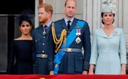 Meghan, prins Harry, prins William en Catherine. beeld AFP
