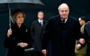 Koning Juan Carlos en koningin Sofia. beeld AFP