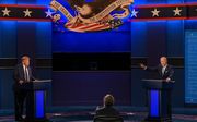 Trump (l.) en Biden tijdens het eerste presidentiële debat. beeld AFP, Jim Watson