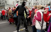 Protest in Minsk. beeld AFP / STRINGER