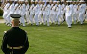 De Amerikaanse president Donald Trump overweegt om een militaire parade in Washington te houden op Onafhankelijkheidsdag (4 juli).  beeld AFP