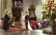 Het kerkelijk huwelijk van prins Constantijn en Laurentien op 19 mei 2001. beeld ANP