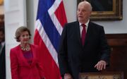 Koning Harald V van Noorwegen met koningin Sonja tijdens een bezoek in Chili vorig jaar. beeld EPA, Alberto Valdes
