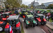 Oktober 2019: Overijsselse boeren demonstreren bij het provinciehuis in Zwolle tegen het stikstofbeleid.  beeld ANP, Vincent Jannink