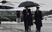 De Amerikaanse president Donald Trump is onderweg naar Londen voor de NAVO-top. beeld AFP