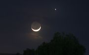Foto van de maan en venus. beeld EPA, DAVID MARTINEZ PELCASTRE