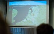 Een kaart van Nederland tijdens de presentatie van het Mesdag Zuivelfonds. beeld ANP