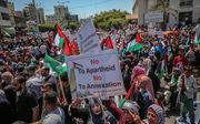 Protest in Gaza-stad. beeld EPA