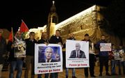 Palestijnen demonstreren tegen de komst van Pence. beeld EPA