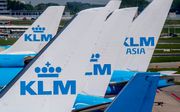 Vliegtuigen van KLM op Schiphol. beeld ANP