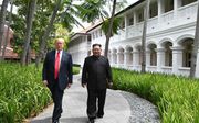 Trump en Kim tijdens een ontmoeting in juni 2018 in Singapore. beeld AFP