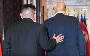 Kim Jong-un en Donald Trump in Singapore. beeld AFP